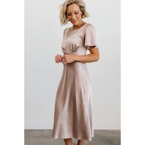 Dreya Dusty Orchid Satin midi dress